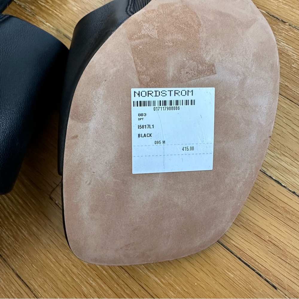 Vince Black Genuine Leather Block Heel Square Toe Mules NWT 9.5 - Picture 6 of 7